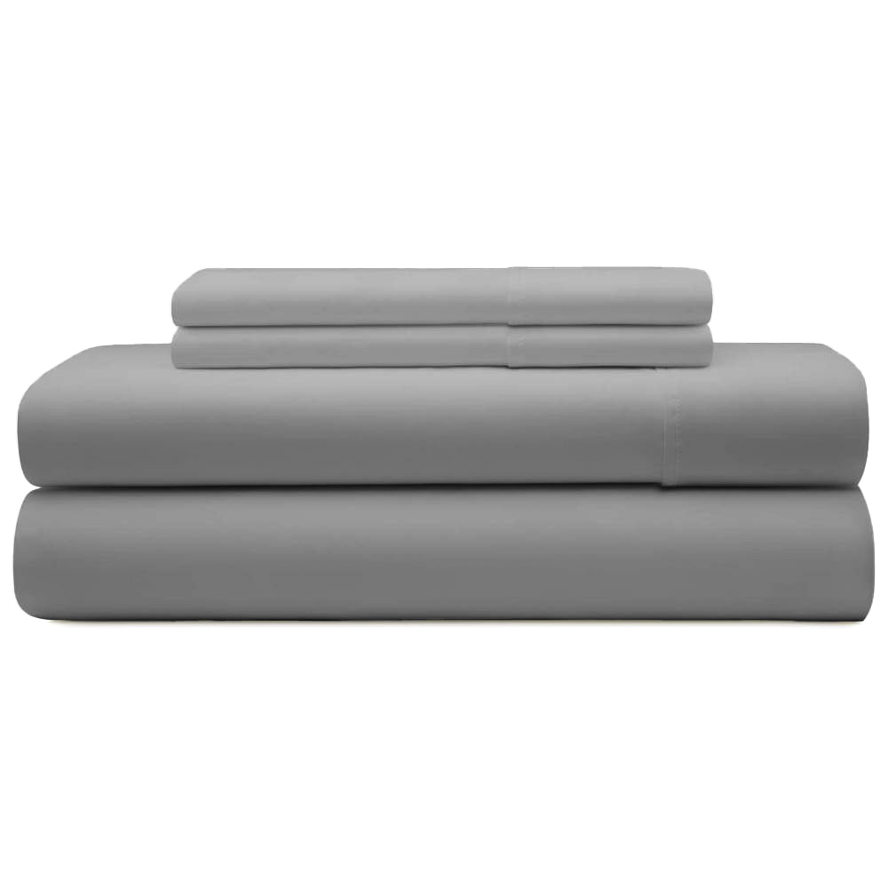 Pure Egyptian Cotton Duvet Cover Bed Set in Plain Grey