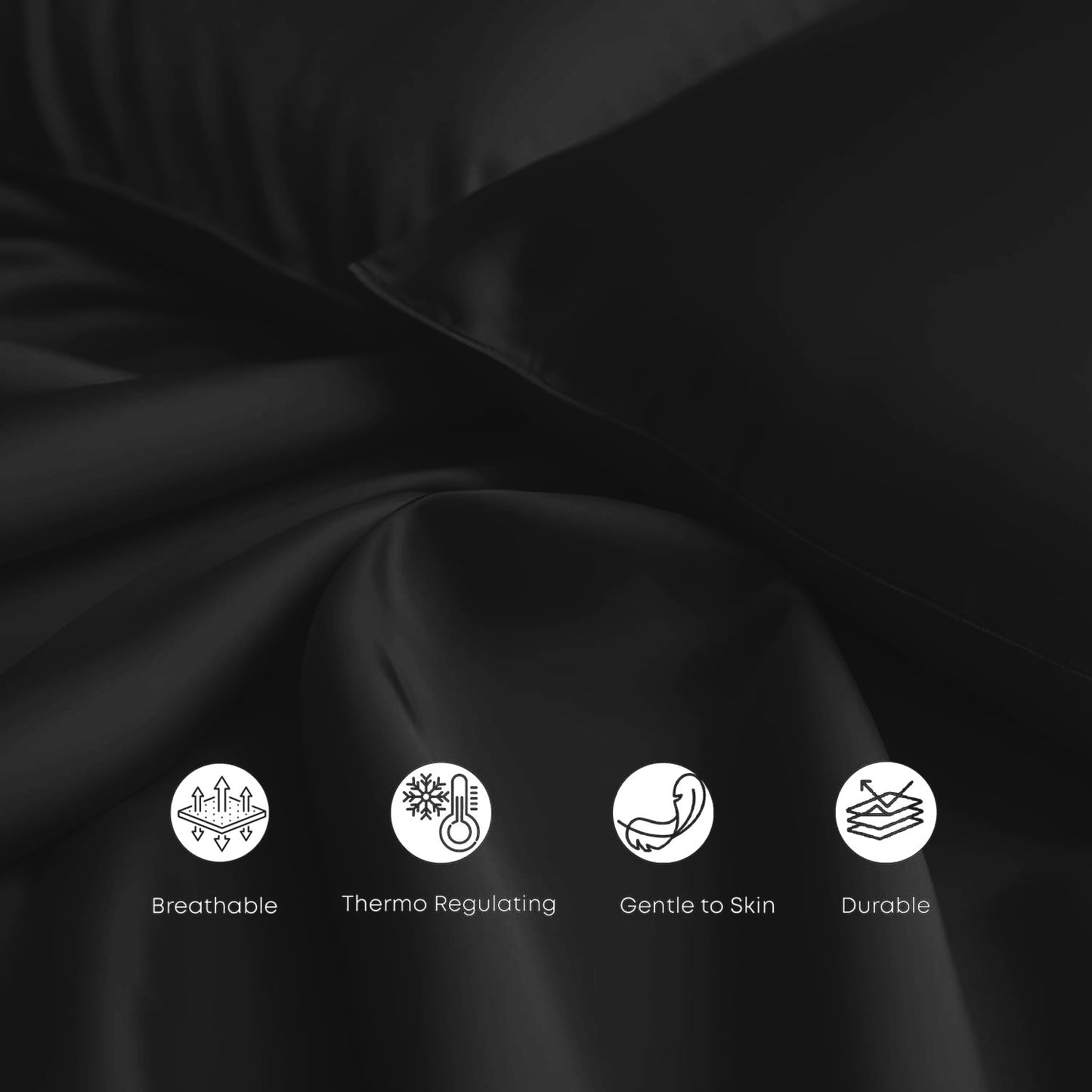 100% Bamboo Duvet Cover (only) in Black