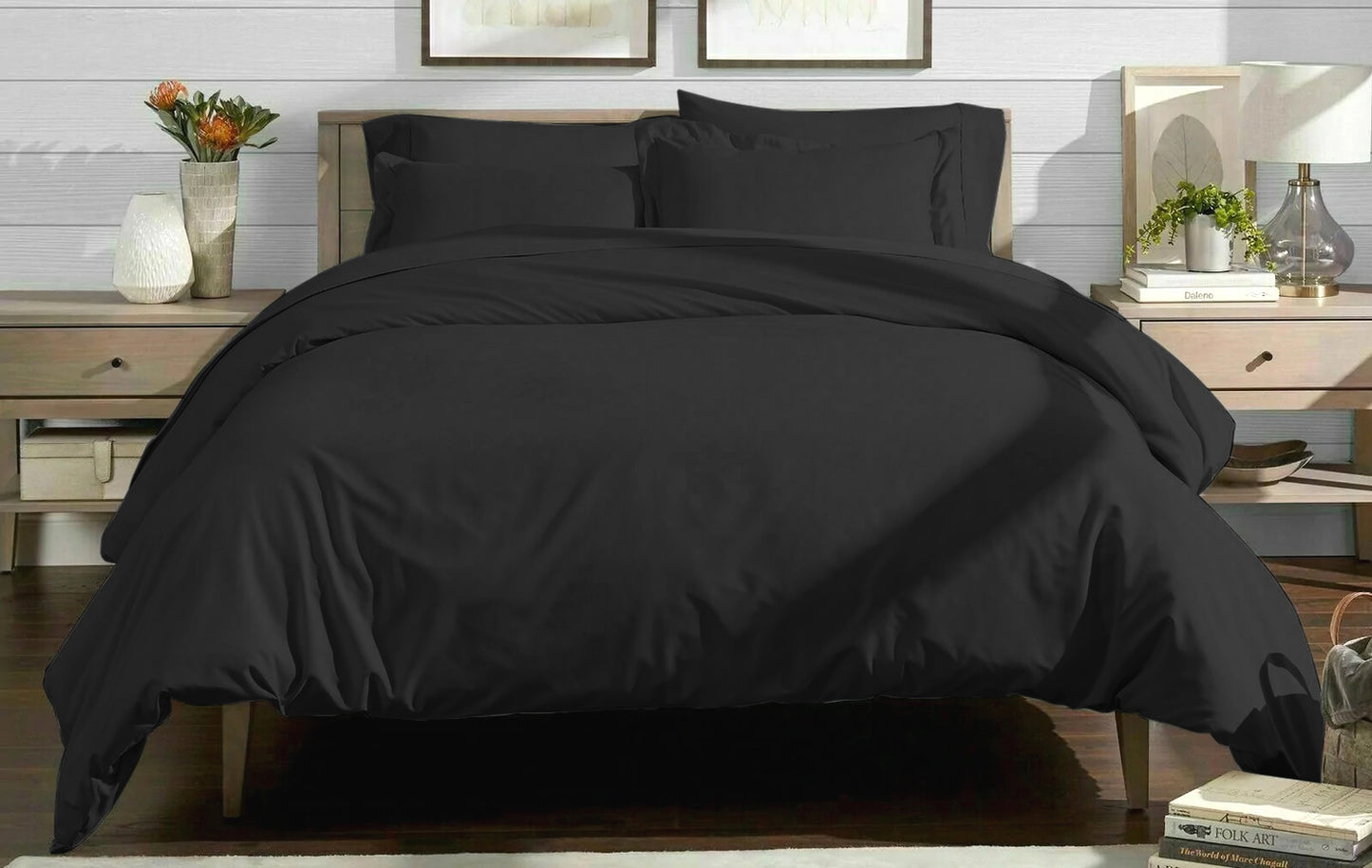 100% Bamboo Duvet Cover (only) in Black