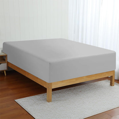 Bamboo Fitted Sheet in Light Grey (Extra Deep)