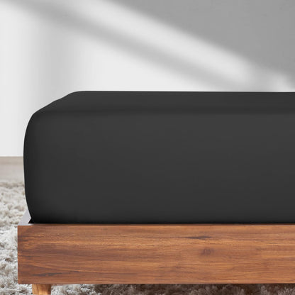 Bamboo Fitted Sheet in Black (Extra Deep)