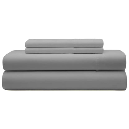 Pure Egyptian Cotton Duvet Cover Bed Set in Plain Grey