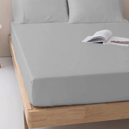 Bamboo Fitted Sheet in Light Grey (UK Standard)
