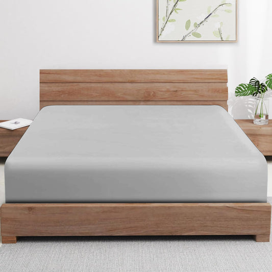Bamboo Fitted Sheet in Light Grey (UK Standard)