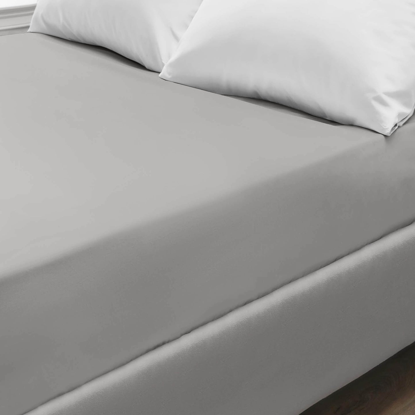 Bamboo Fitted Sheet in Light Grey (UK Standard)