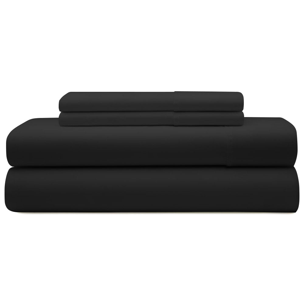 Pure Egyptian Cotton Duvet Cover Bed Set in Black