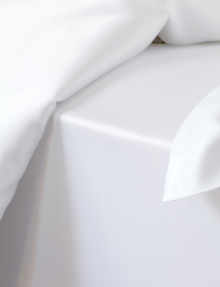 close up of white bamboo duvet cover bed open