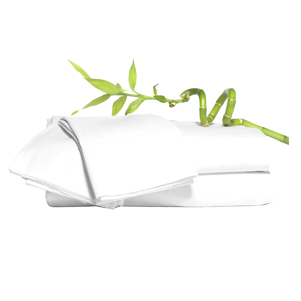 Euphoric Bedding Bamboo Duvet Bet Set in white folded