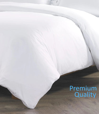 Pure Egyptian Cotton Duvet Cover Bed Set in Plain White