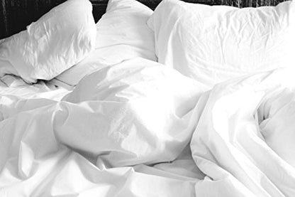 Pure Egyptian Cotton Duvet Cover Bed Set in Plain White